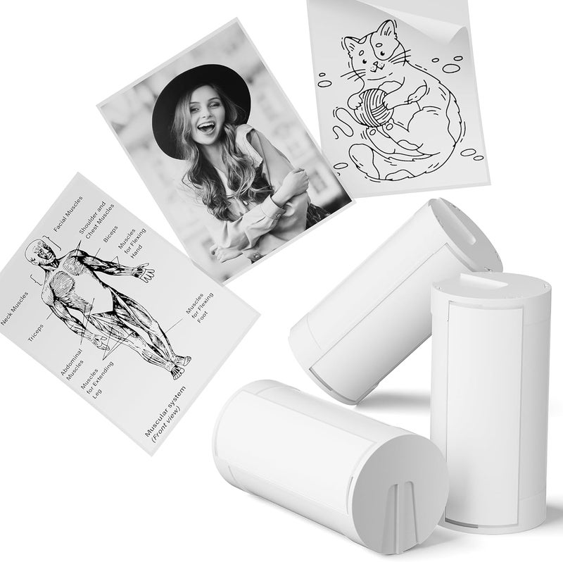 ETIKEZ Genuine Self-Adhesive Thermal Printer Stickers, Compatible with PM290C Mini Sticker Printer, Black on White, 54mmx3.2m Sticker Paper for Journal, Study, Photos, Note, 3 Rolls, White - Image 1